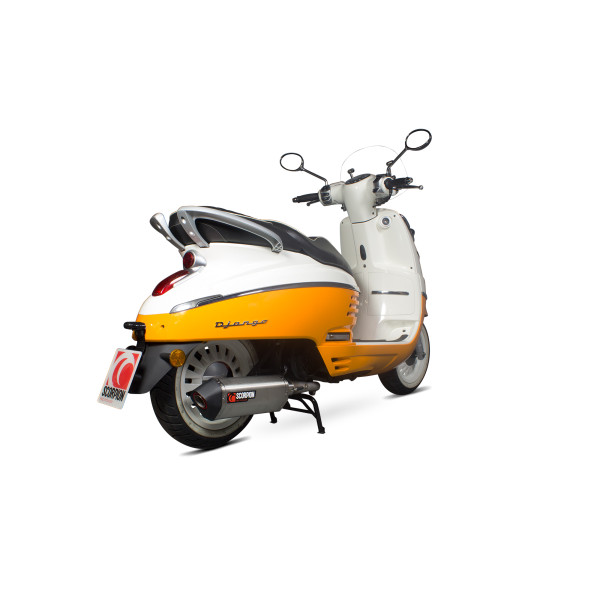 Scorpion Exhaust Peugeot Django 125 / Django 150 2017 - 2018 Serket Parallel Full System Brushed Stainless Steel Sleeve